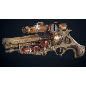 3D Steampunk Pistol